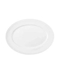 Fitz and Floyd Everyday Whiteware Beaded Bowl and Platter Serve Set