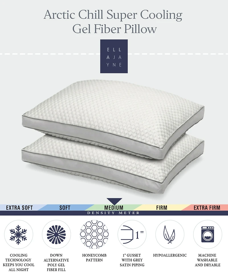Ella Jayne Arctic Chill Super Cooling Gel Fiber Pillow, Standard/Queen
