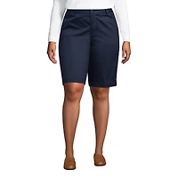 Lands' End Women's Plus Plain Front Blend Chino Shorts