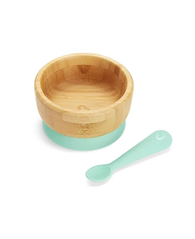 Munchkin Toddler Bamboo Stay Put Suction Bowl and Silicone Spoon