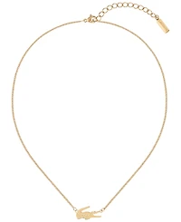 Lacoste Carnation Gold Tone Crocodile Necklace