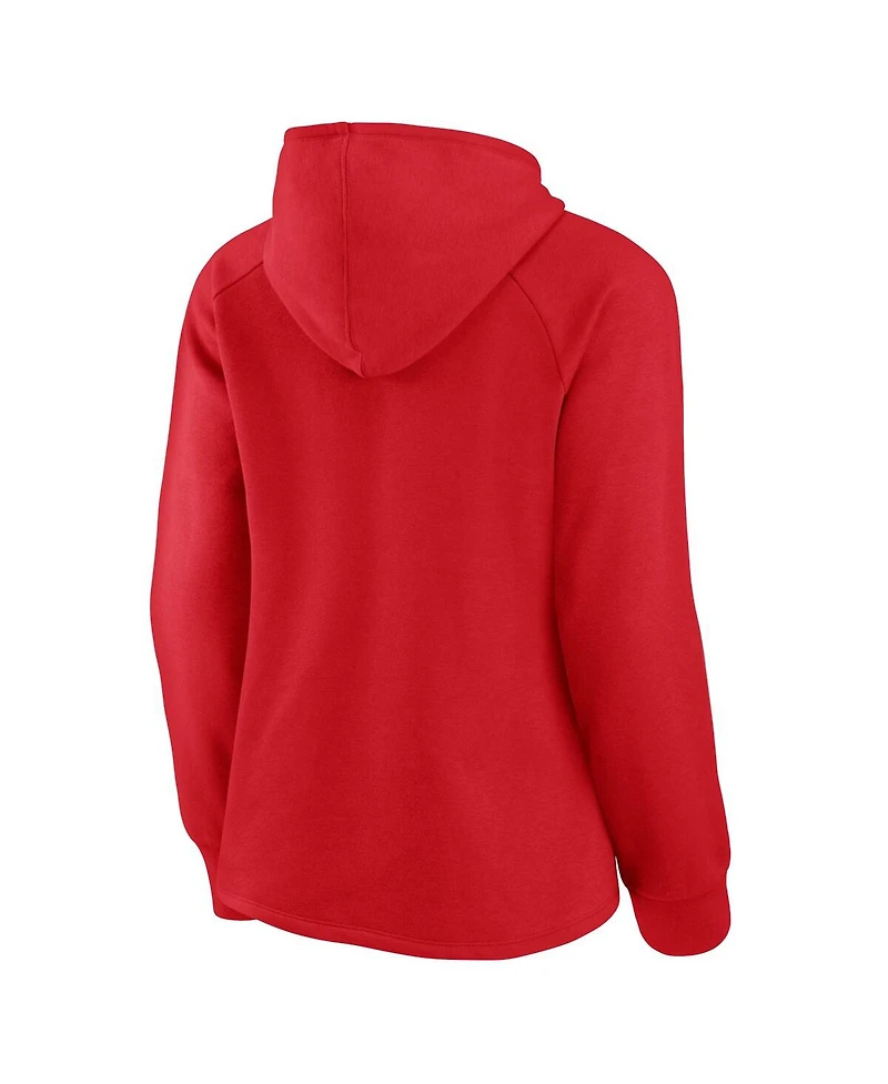 Women's Fanatics Red Washington Nationals Perfect Play Raglan Pullover Hoodie