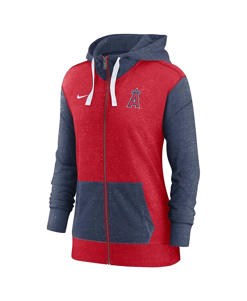 Women's Nike Red Los Angeles Angels Full-Zip Hoodie