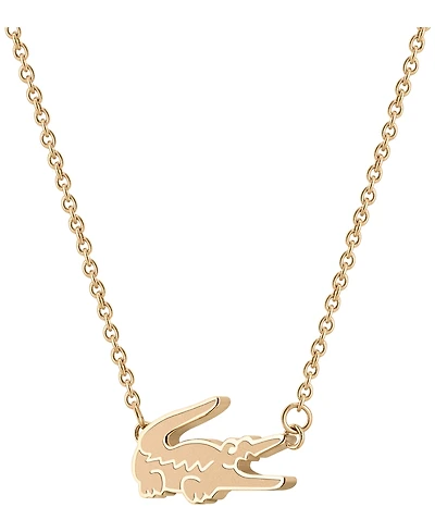 Lacoste Carnation Gold Tone Crocodile Necklace