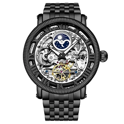 Stuhrling Original Model 3922 Men's Skeleton Automatic Stainless Steel Link Bracelet Watch