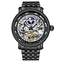 Stuhrling Original Model 3922 Men's Skeleton Automatic Stainless Steel Link Bracelet Watch