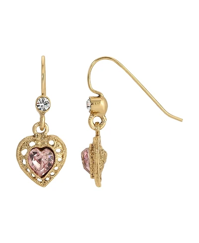 2028 Crystal Heart Drop Earrings