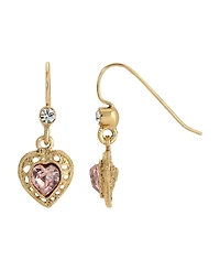 2028 Crystal Heart Drop Earrings
