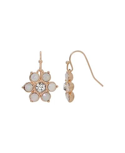 2028 Crystal Flower Drop Earring