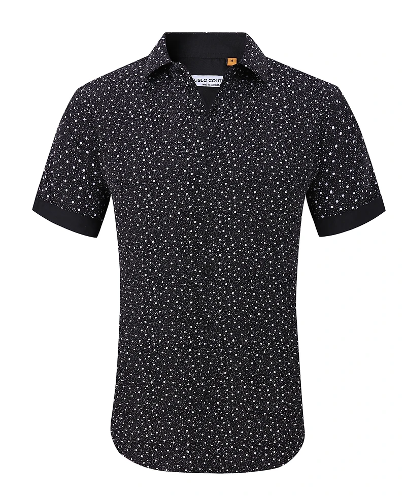Suslo Couture Men's Slim-Fit Geo-Print Performance Shirt