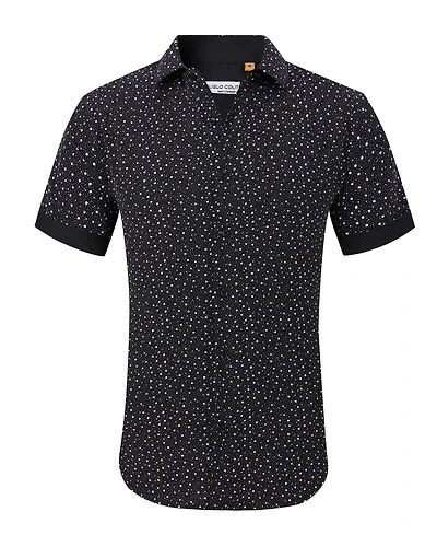 Suslo Couture Men's Slim-Fit Geo-Print Performance Shirt