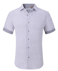 Suslo Couture Men's Slim-Fit Geo-Print Performance Shirt
