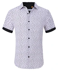 Suslo Couture Men's Slim-Fit Geo-Print Performance Shirt