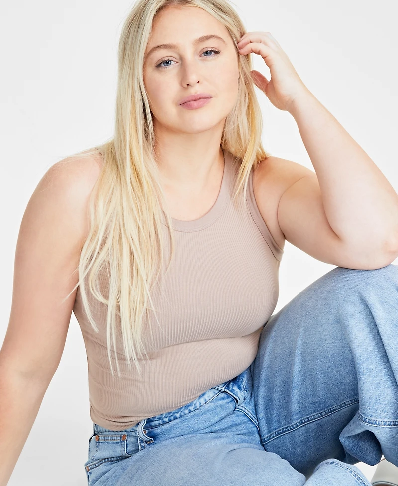 On 34th Women's Ribbed High-Neck Tank Top, Created for Macy's