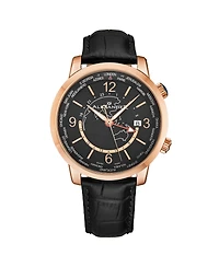 Alexander Men's Journeyman 2 Black Leather , Black Dial , 40mm Round Watch