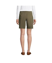 Lands' End Petite Mid Rise Elastic Waist Pull On 10" Knockabout Chino Bermuda Shorts