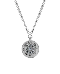 2028 Crystal Blue Locket Necklace