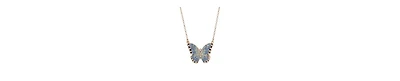 2028 Enamel Crystal Blue Butterfly Necklace