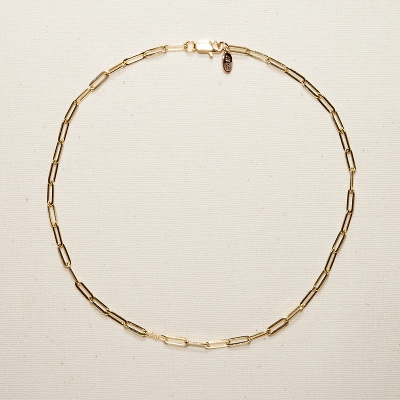 Joey Baby 18K Gold Plated Paper Clip Anne Necklace 17" For Women