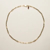 Joey Baby 18K Gold Plated Paper Clip Anne Necklace 17" For Women