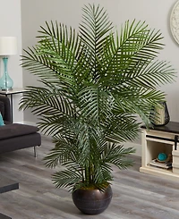 Nearly Natural 66" Areca Palm Artificial Tree in Planter Uv Resistant Indoor/Outdoor