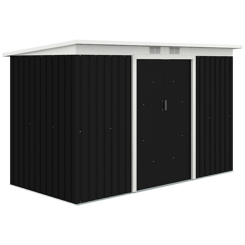 Outsunny 9' x 4' Metal Outdoor Storage Shed with Lockable Doors