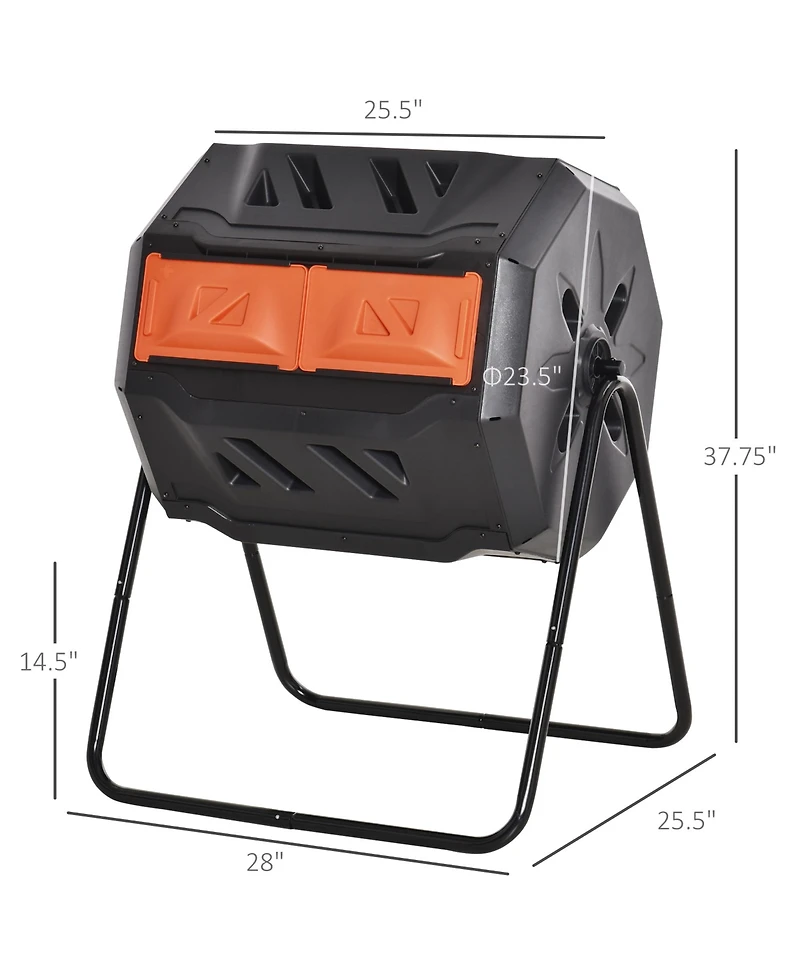 Outsunny Tumbling Compost Bin Outdoor 360°,