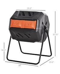 Outsunny Tumbling Compost Bin Outdoor 360°,