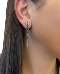 Le Vian Chocolatier Chocolate Quartz (5/8 ct. t.w.) & Chocolate Diamonds (3/8 ct. t.w.) Linear Drop Earrings in 14k White Gold