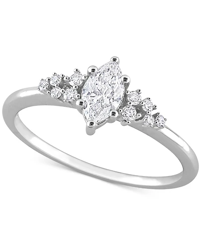 Diamond Marquise-Cut Engagement Ring (1/2 ct. t.w.) 14k White Gold