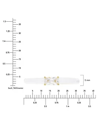 Cubic Zirconia & Enamel Stack Band 14k Gold-Plated Sterling Silver