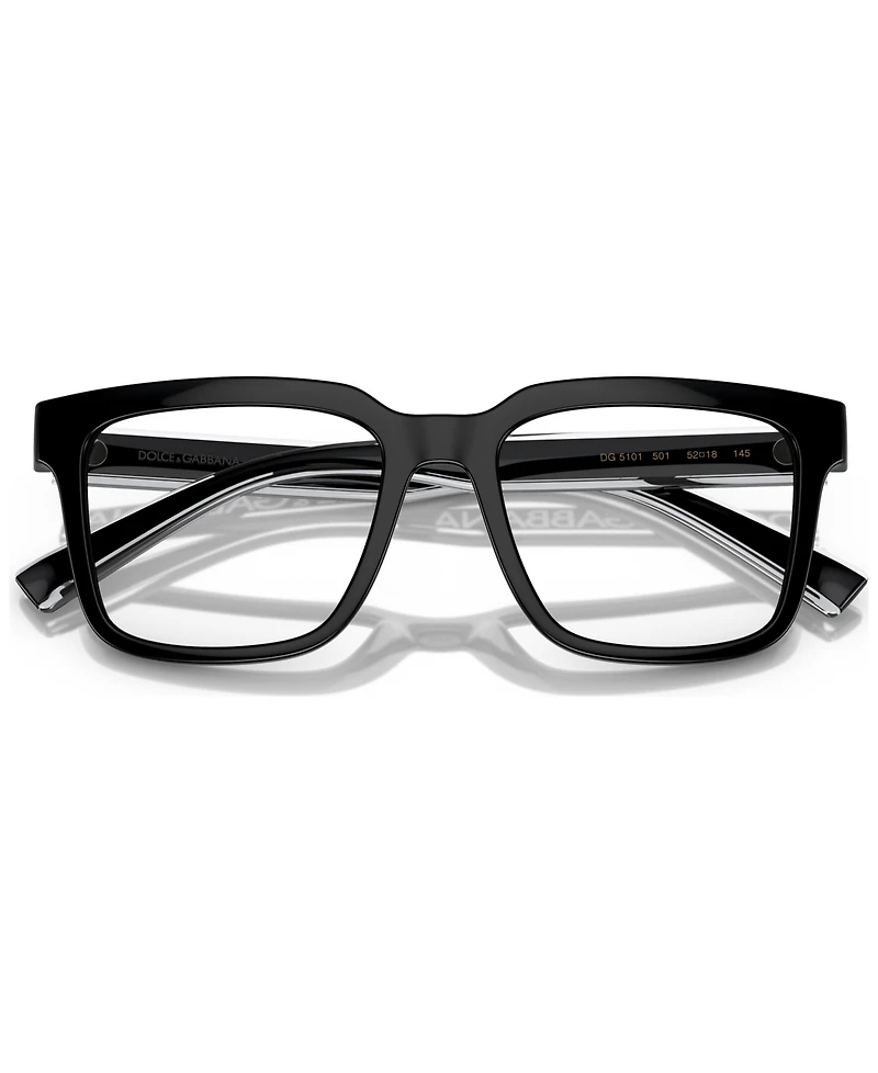Dolce&Gabbana Men's Square Eyeglasses, DG5101 52