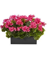 Nearly Natural Geranium Silk Plant Rectangular Planter, Uv Resistant