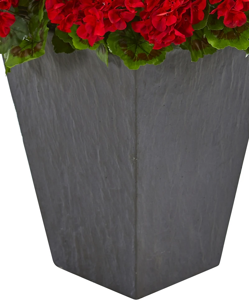 Nearly Natural Geranium Artificial Plant Slate Plater Uv Resistant