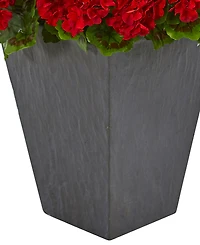 Nearly Natural Geranium Artificial Plant Slate Plater Uv Resistant