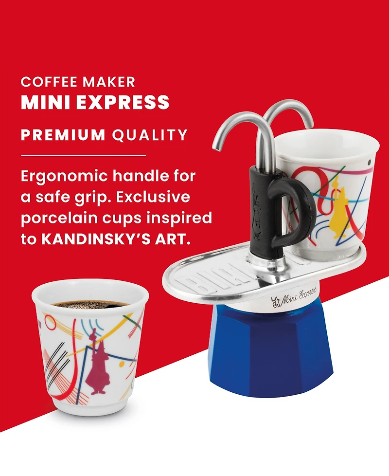 Bialetti Set Mini Express "R" Kandinsky Plus 2 Bicc. 2.8 Oz Coffeemaker