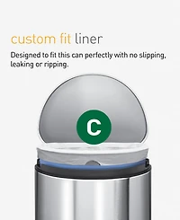 simplehuman Code C 100pk Custom Fit Liners with 5 Quick Dispense Packs, 10-12L Bathroom Trash Bag Liners