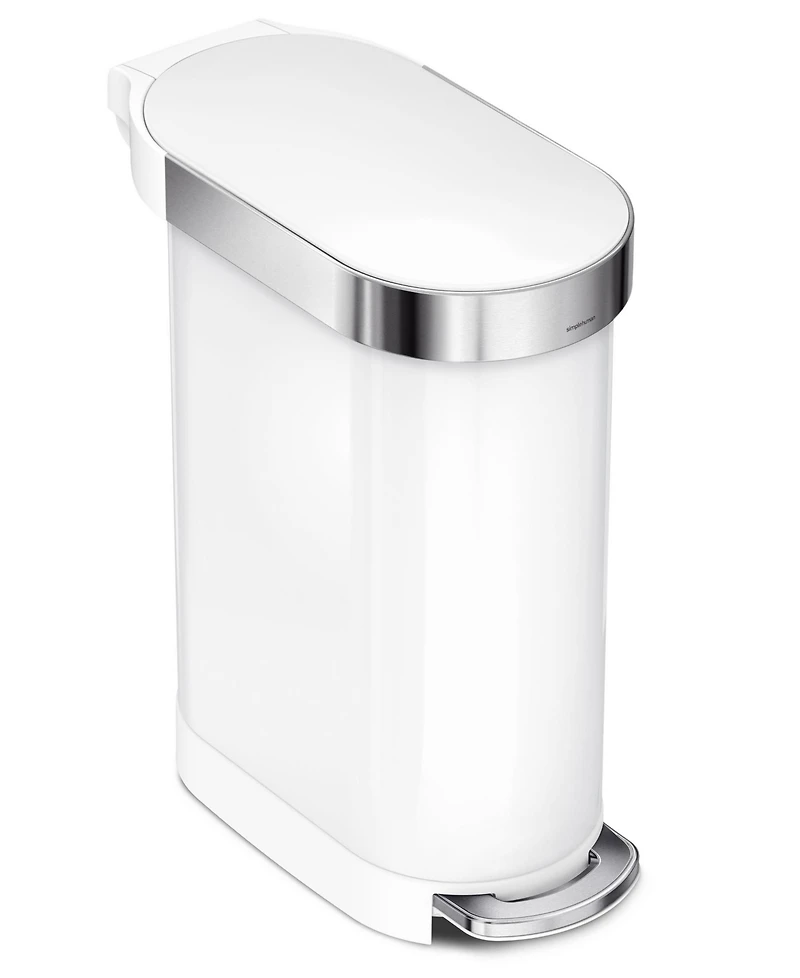 simplehuman 45 Liter Slim Kitchen Trash Can with Liner Pocket