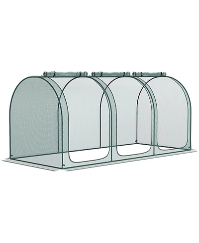 Outsunny 9 x 4ft Crop Cage with Zippe Doors and Storage Bag,