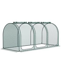 Outsunny 9 x 4ft Crop Cage with Zippe Doors and Storage Bag,