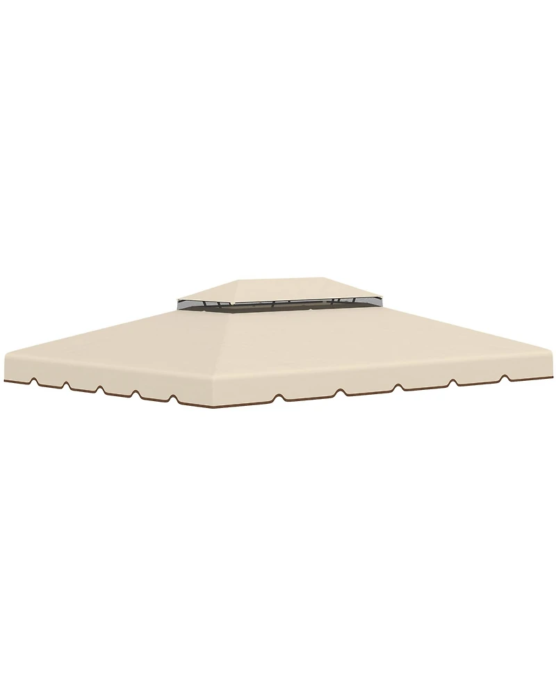 Outsunny 13' x 10' Double Roof Gazebo Replacement Canopy Top Cover