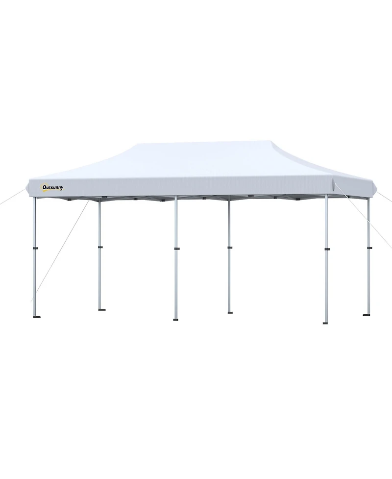 Outsunny 20' x 10' Outdoor Pop-Up Party Tent Cabana with Uv-Resist Roof