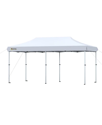 Outsunny 20' x 10' Outdoor Pop-Up Party Tent Cabana with Uv-Resist Roof