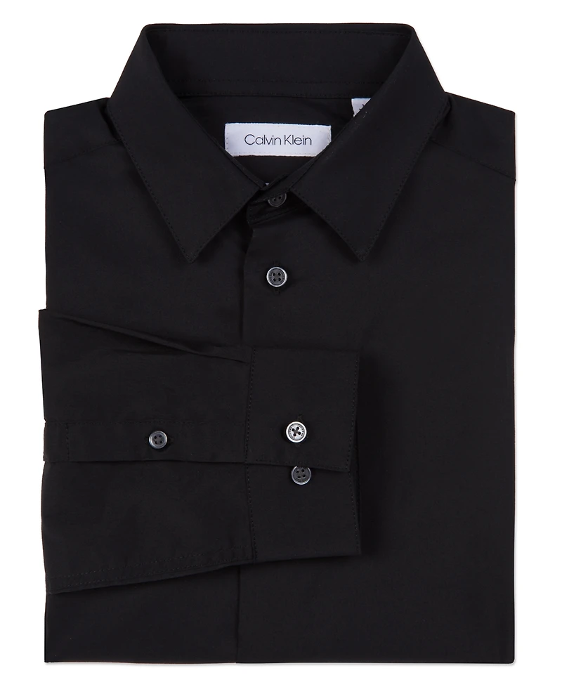 Calvin Klein Little Boys Solid Stretch Poplin Shirt