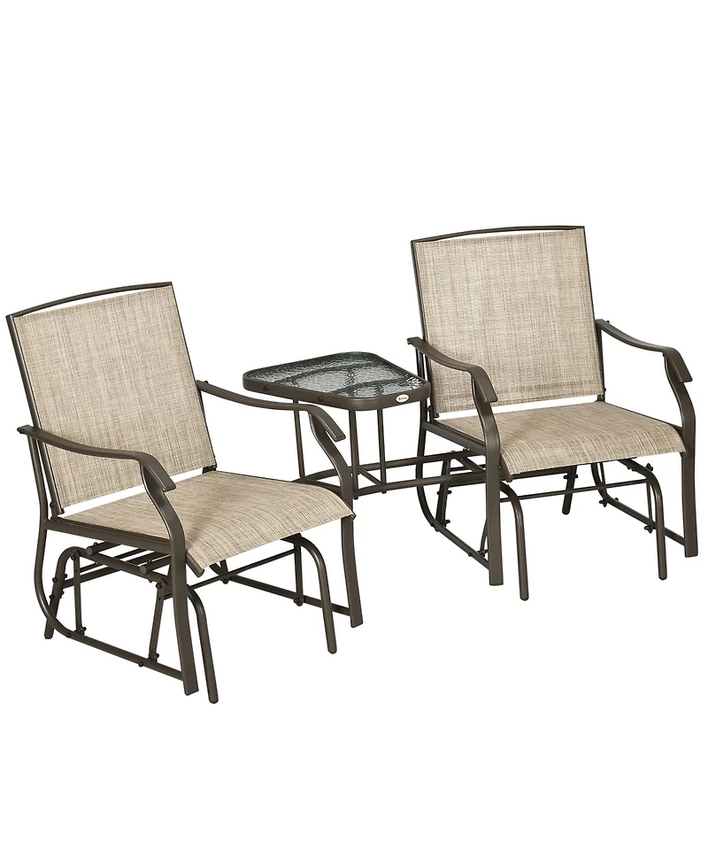 Outsunny Outdoor Glider Chairs with Table,