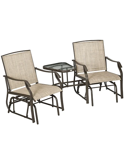 Outsunny Outdoor Glider Chairs with Table,