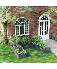 Outsunny Raised Garden Bed Set, Diy Large Steel Planters Box,