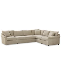Closeout! Wrenley 137" 5-Pc. Fabric L-Shape Modular Sectional Sofa, Created for Macy's