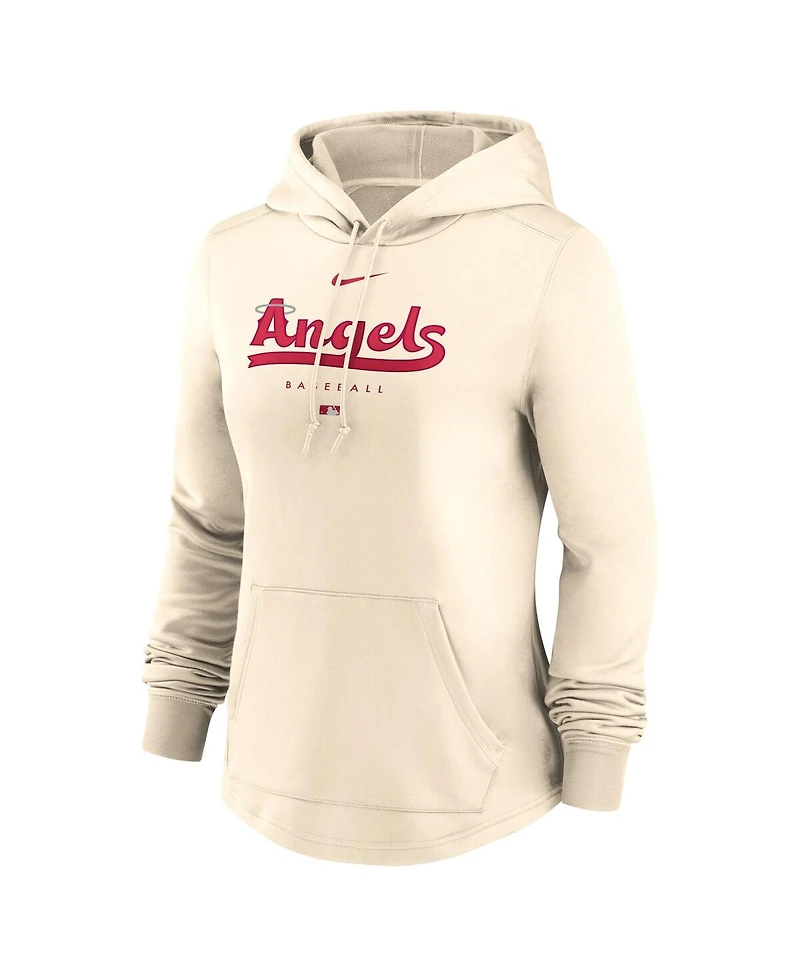 Women's Nike Cream Los Angeles Angels City Connect Pregame Performance Pullover Hoodie