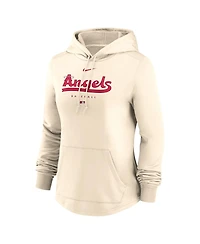 Women's Nike Cream Los Angeles Angels City Connect Pregame Performance Pullover Hoodie